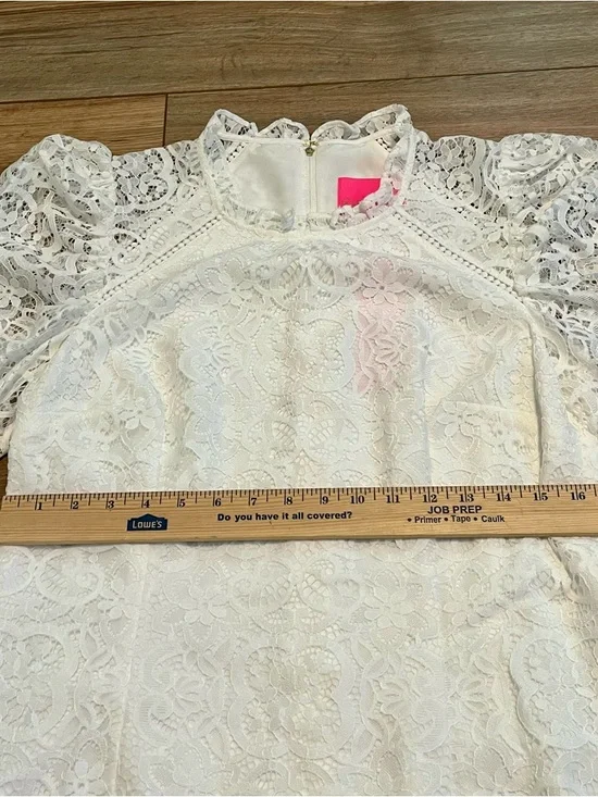 Lilly Pulitzer Averi Lace Dress Size 10 White Coconut Long Sleeve NWT - Picture 4 of 9